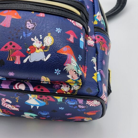 Loungefly Alice in Wonderland All Over Print Mini Backpack FYE Exclusive Rare - Picture 8 of 9